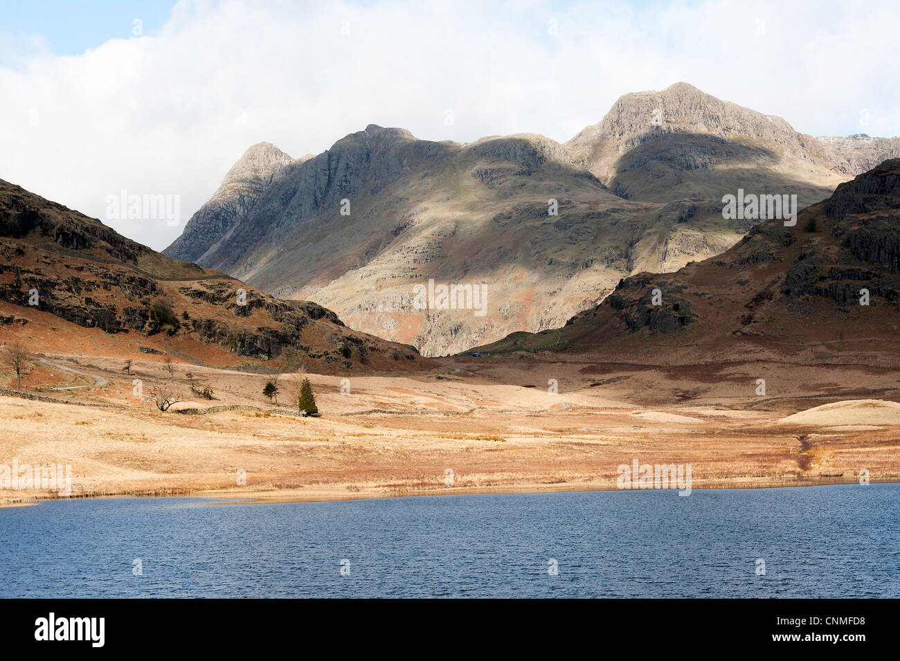 Blea Tarn with View Towards Langdale Pikes and Valley Lake District