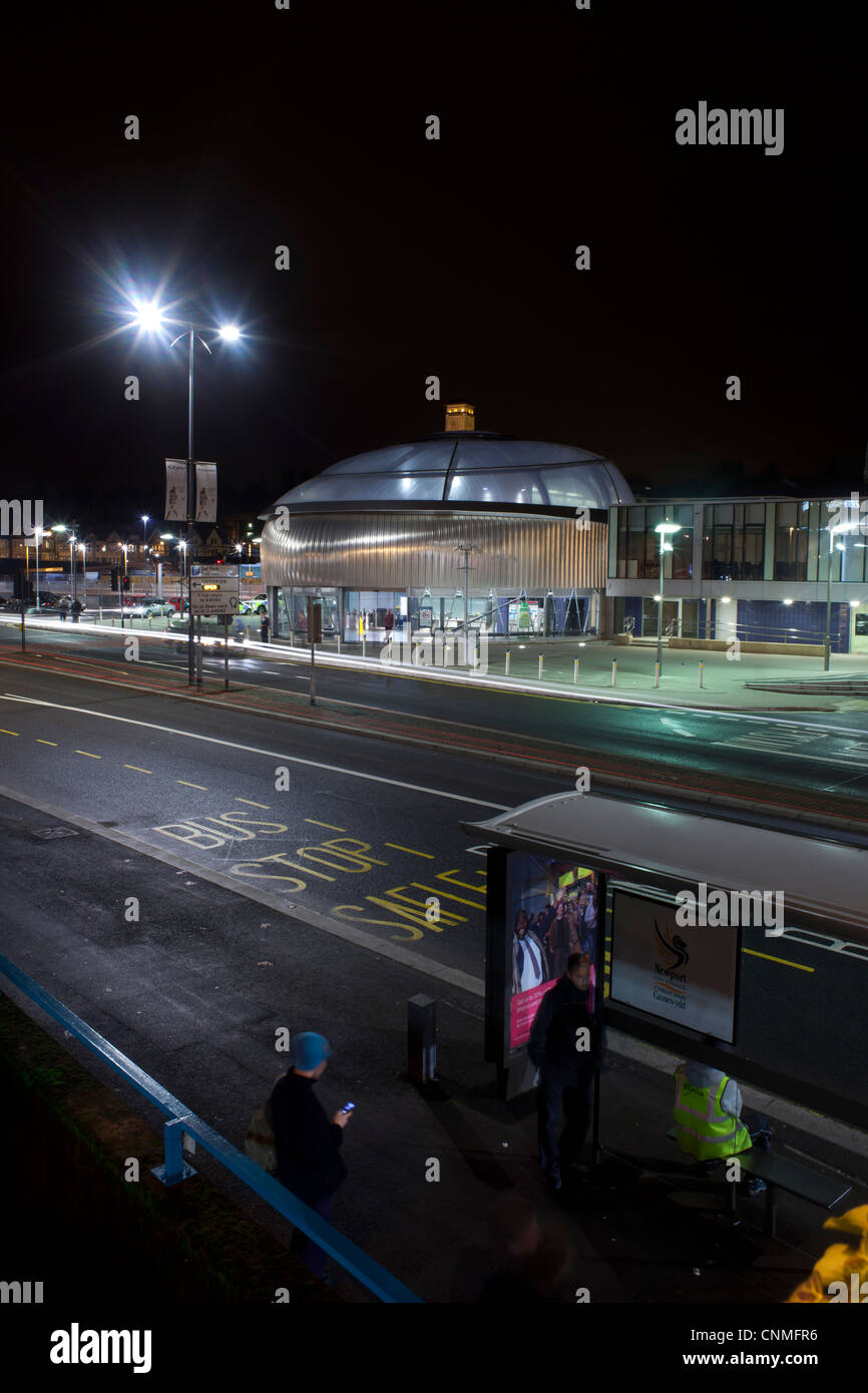 Newport train station on queensway at night Stock Photo Alamy