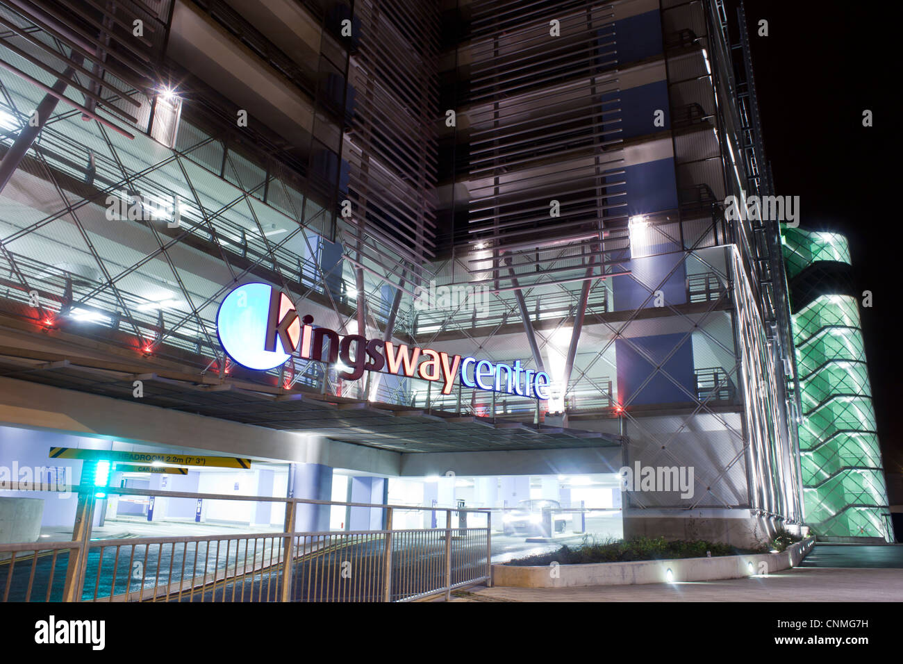Kingsway city center car park at night Stock Photo Alamy