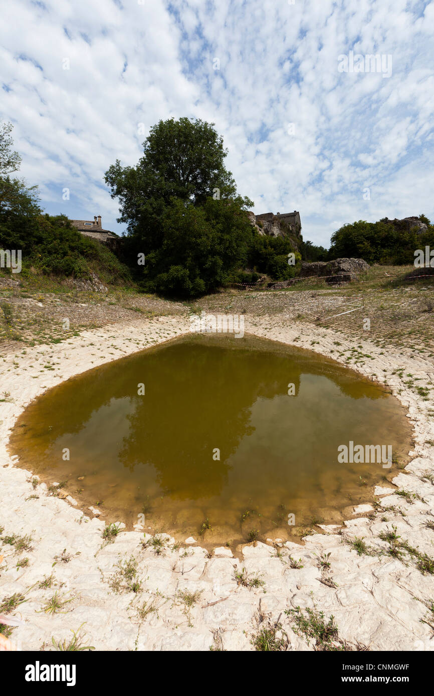 Water supply for Cite de la Couvertoirade, Larzac, France Stock Photo