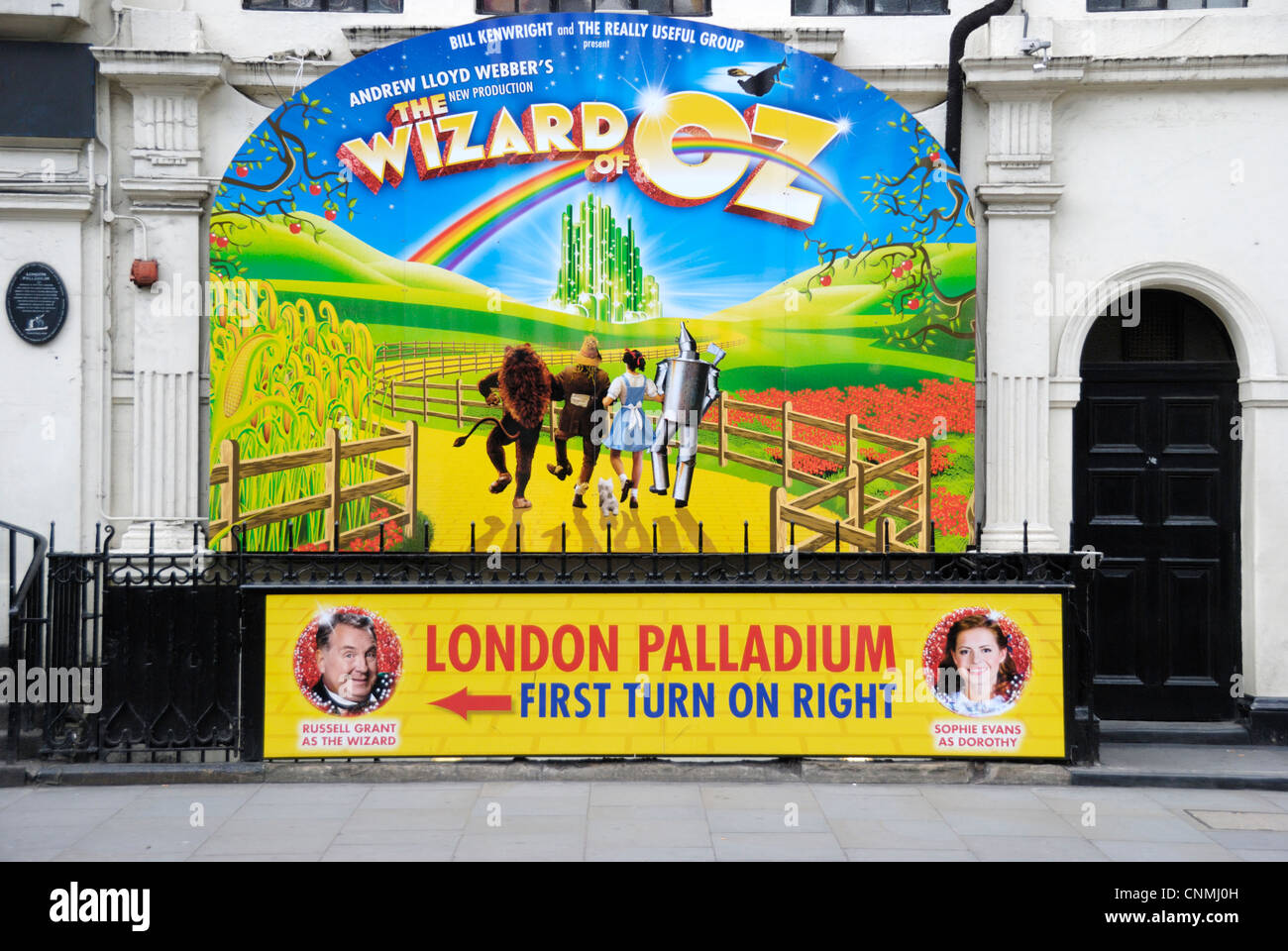 Billboard promoting the musical ‘ The Wizard of Oz ‘ outside the London