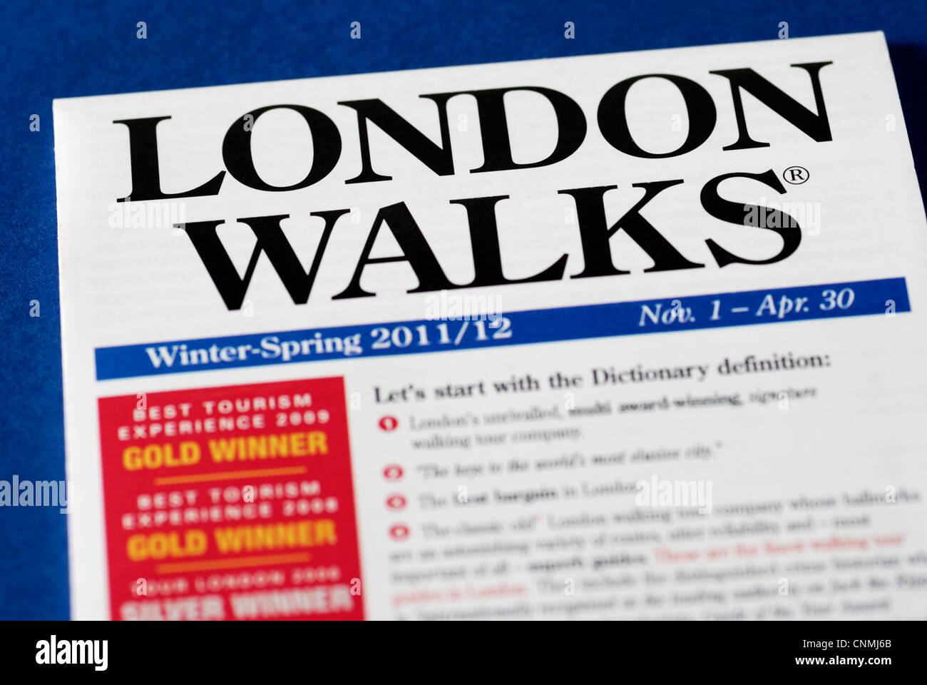london walks urban walking tour company pamphlet stock photo