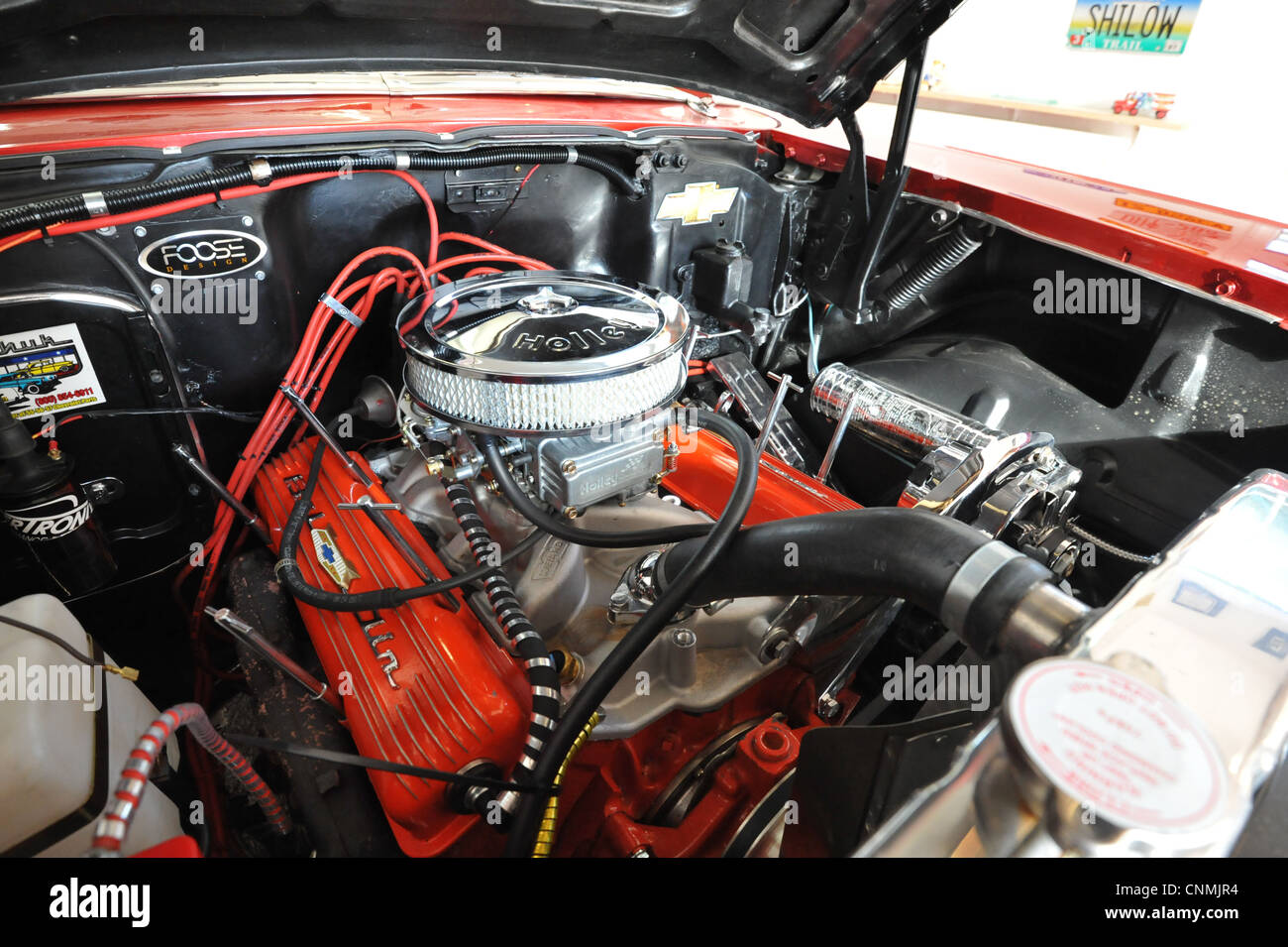 The engine bay of a 57 Chevrolet Stock Photo - Alamy