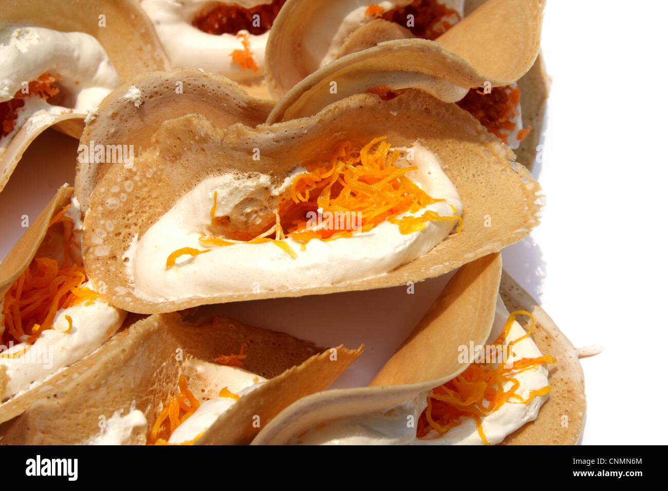 Thai dessert , Khanom Buang , (Thai Crispy Pancakes Stock Photo Alamy