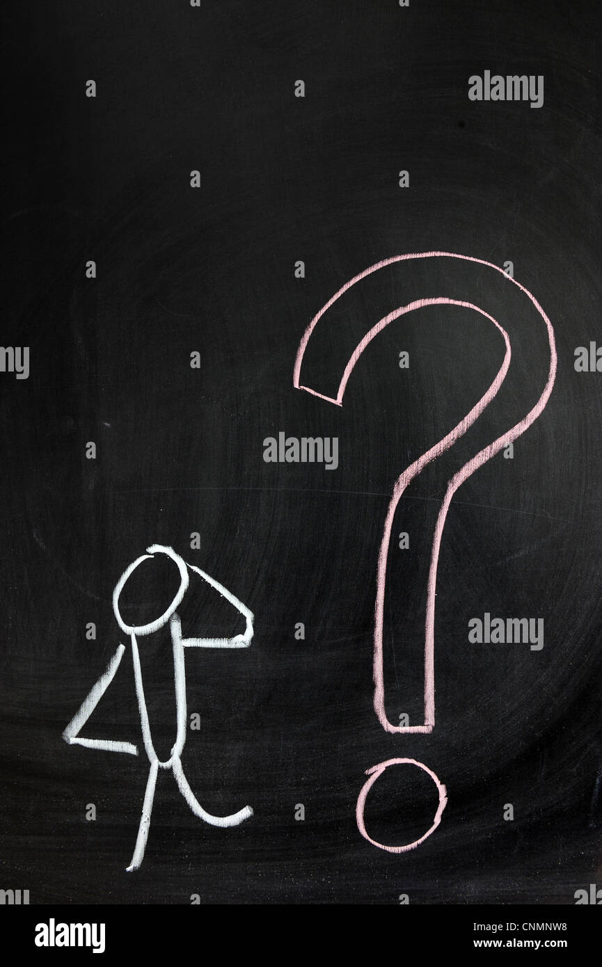 Chalk drawing Question mark Stock Photo Alamy