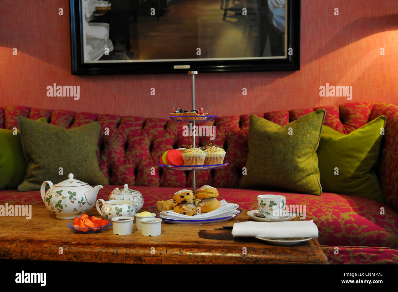 Afternoon Tea at The Soho Hotel, Soho, London, England, UK Stock Photo