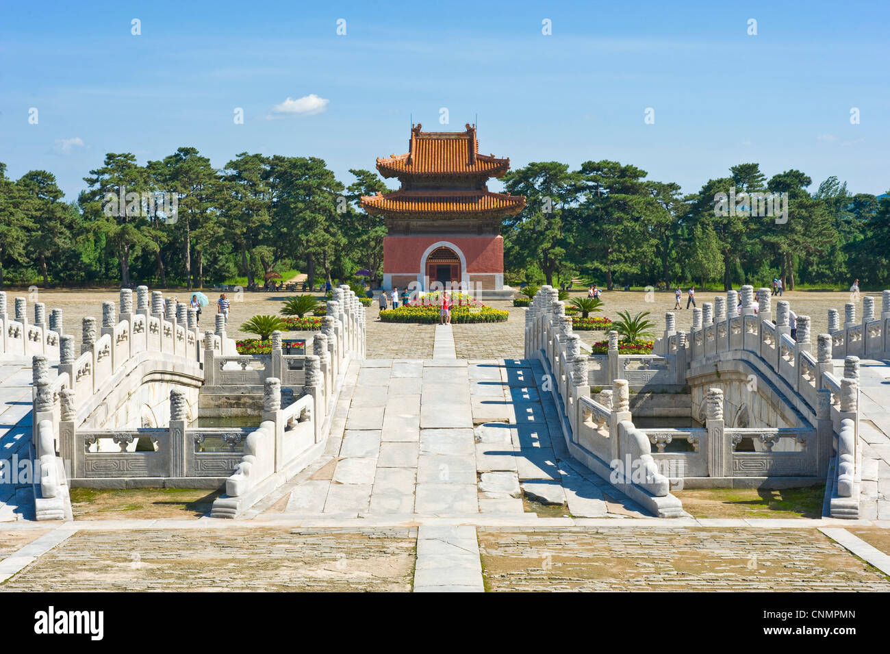 The courtyard and pavillion in front of Yuling, the Tomb of Emperor Qianlong. Stock Photo