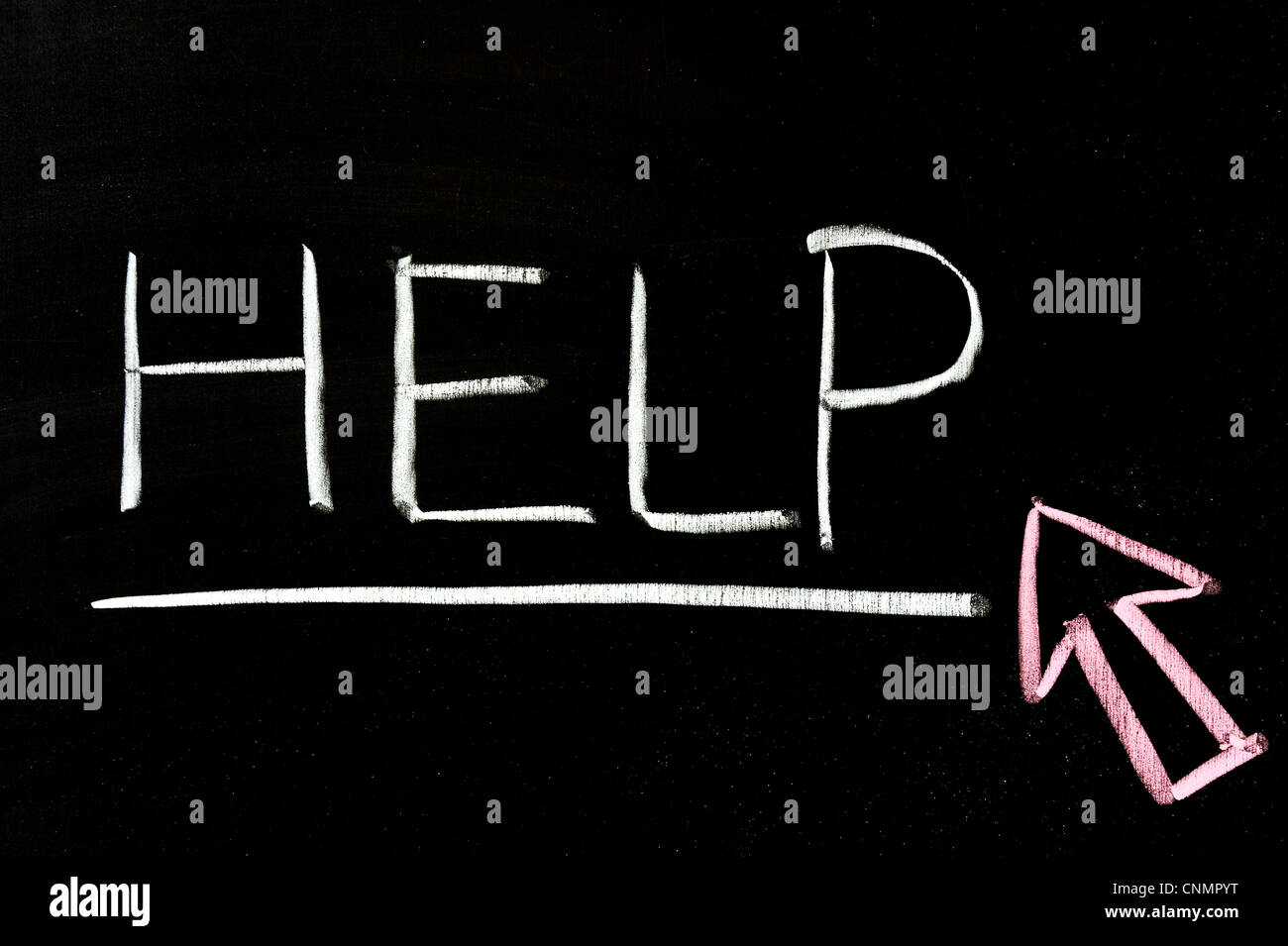 Help written on chalkboard hi-res stock photography and images - Alamy