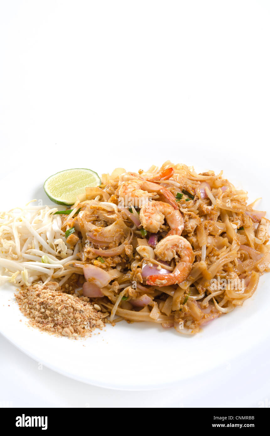 PAd Thai with shrimp Stock Photo