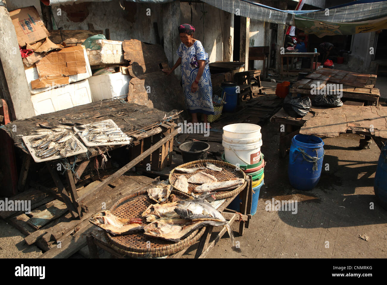 Fish Market Pasar Ikan in Old Batavia in Jakarta, Indonesia Stock Photo