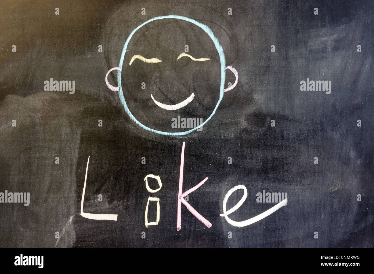 Chalk drawing - I like it Stock Photo