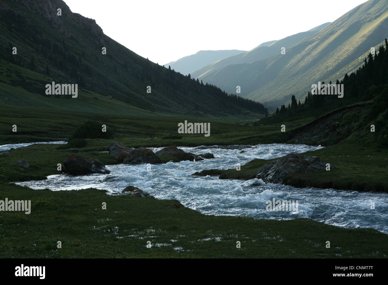 Eastern Tetely River in Terskey Ala-Too mountain range in Tian Shan, Kyrgyzstan. Stock Photo