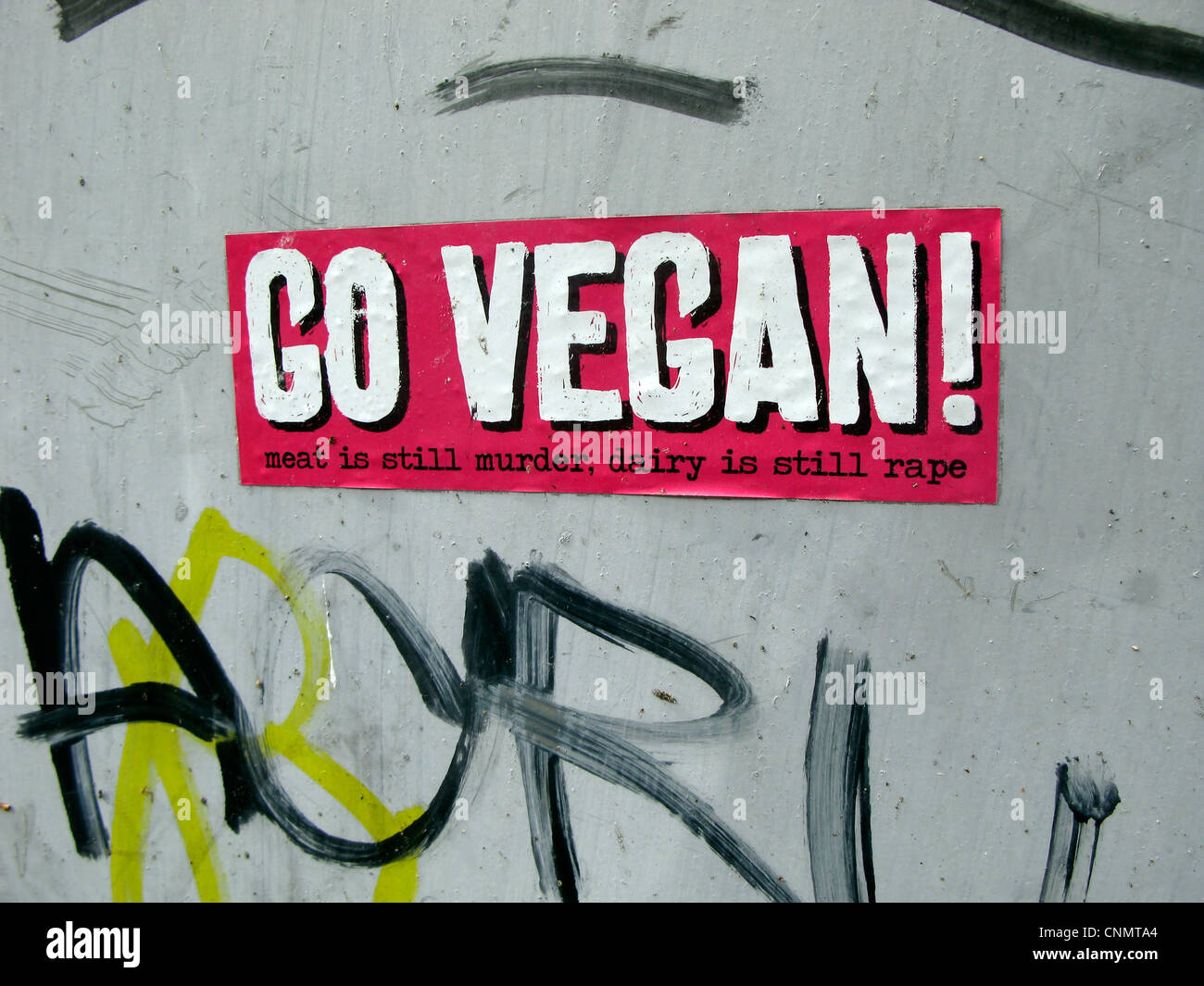 Go Vegan fly post Stock Photo