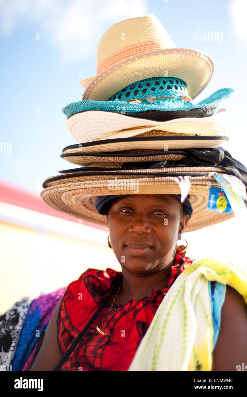 A local hat seller, Philipsburg, Sint 