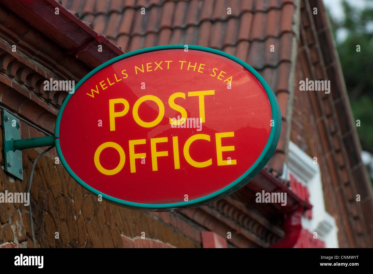 Sign outside a Post Office at Wells Next The Sea, Norfolk, East Anglia, England. Stock Photo