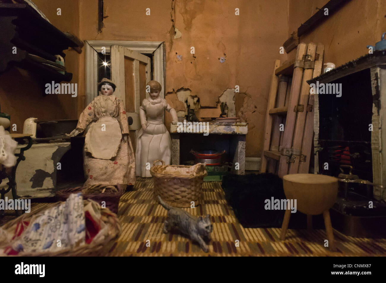 Victorian Style Old Doll S House Interior Stock Photo