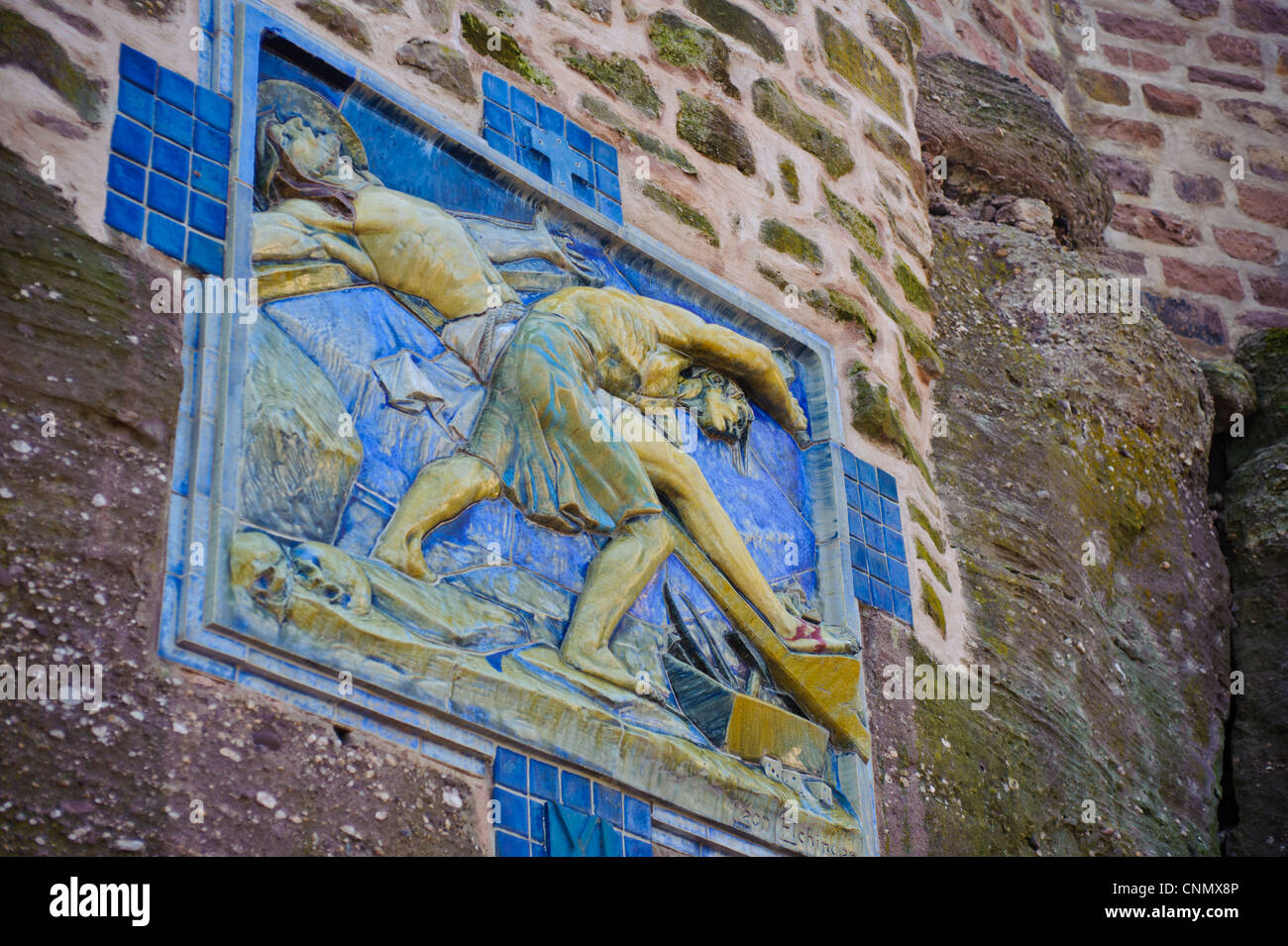 Mont Sainte-Odile Alsace monastery stations of the cross Stock Photo