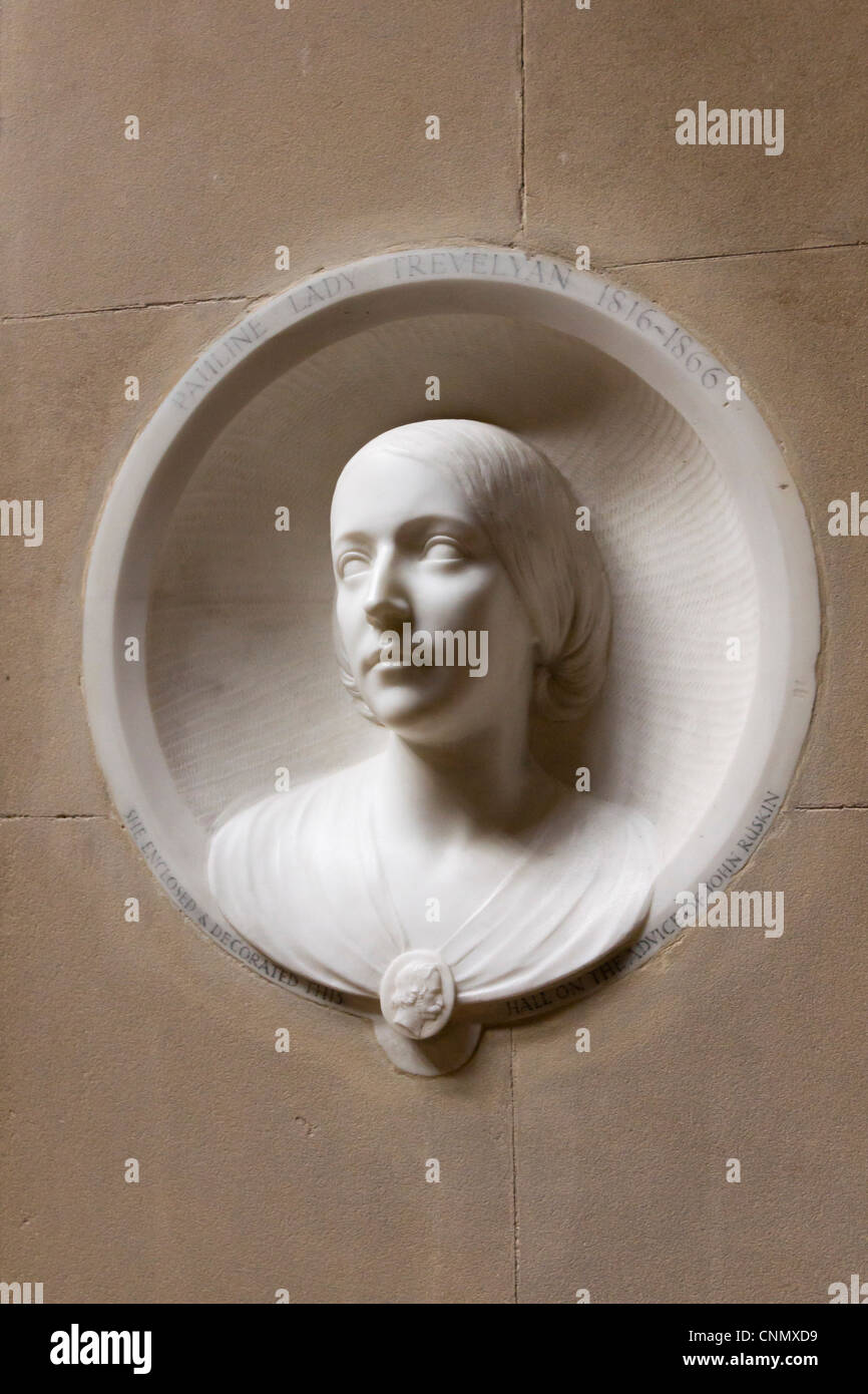 Wallington Hall, Northumberland, UK. Cameo bust of Pauline, Lady Trevelyan, 1816-66, artists and interior designer. Stock Photo