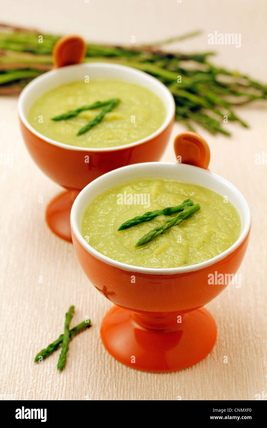 Wild asparagus cream. Recipe available Stock Photo Alamy