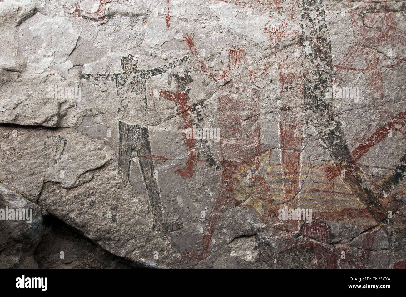 San Borjitas cave paintings oldest cave paintings western hemisphere circa 7500 years old Cueva San Borjitas Sierra de Stock Photo