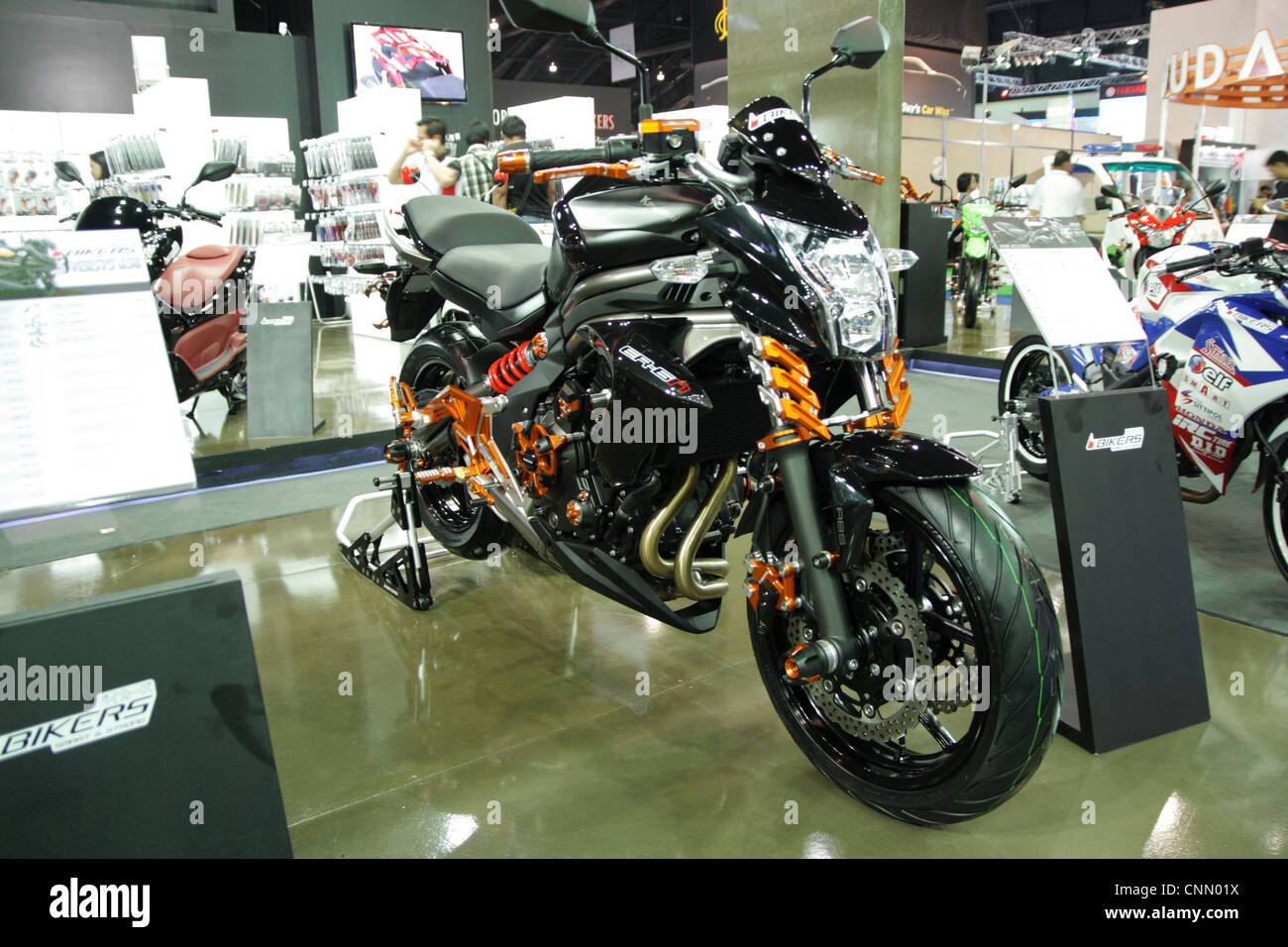 Kawasaki ER 6N on display at Thailand Motor Show 2012 Stock Photo