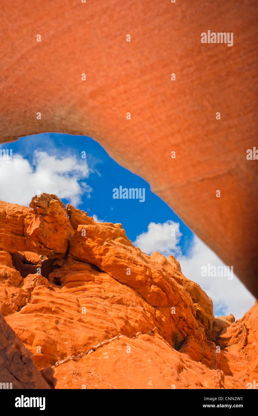 Arch cave hole Valley of Fire - Nevada, USA Stock Photo