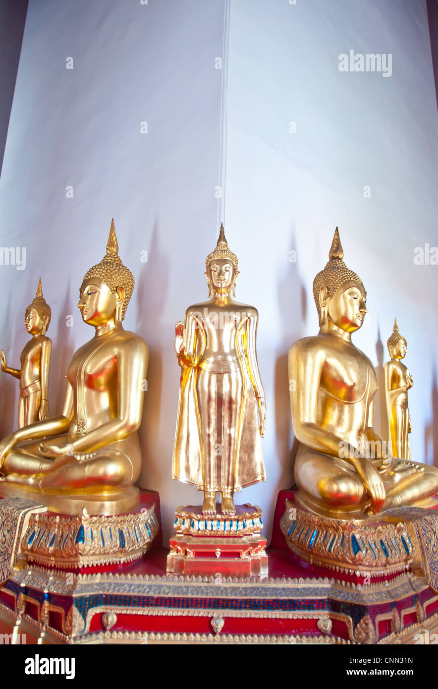 golden Buddha statue in the temple Stock Photo - Alamy
