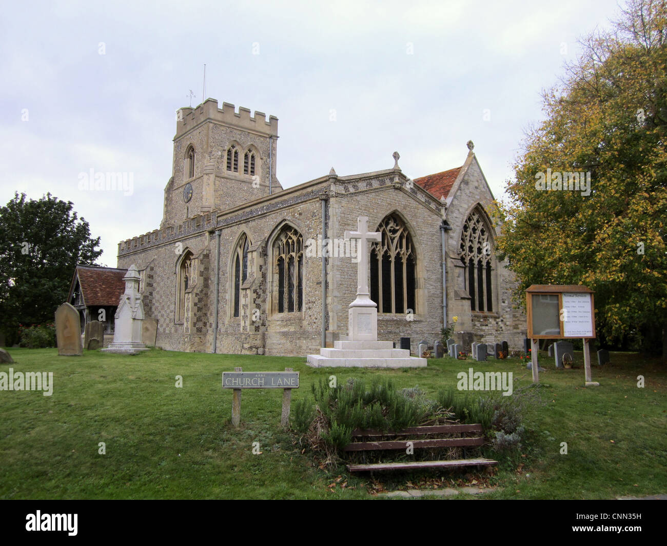 All Saints Church, Marsworth, Vale of Aylesbury, Hertfordshire, England, october Stock Photo