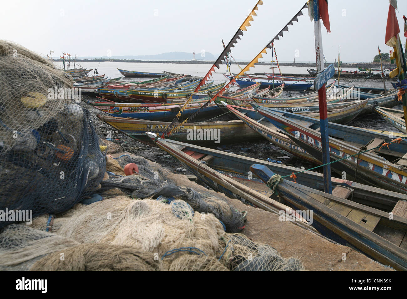 Fish Market , Boublinet Harbour , Conakry Guinea , West Africa Stock 