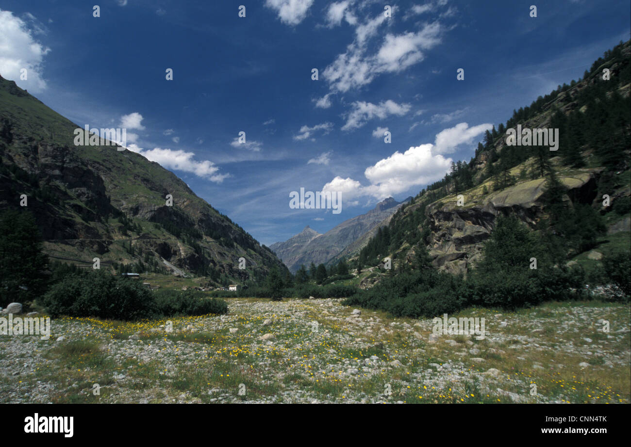 Italy Valsavarenche, Pont, Gran Paradiso, Italy Stock Photo