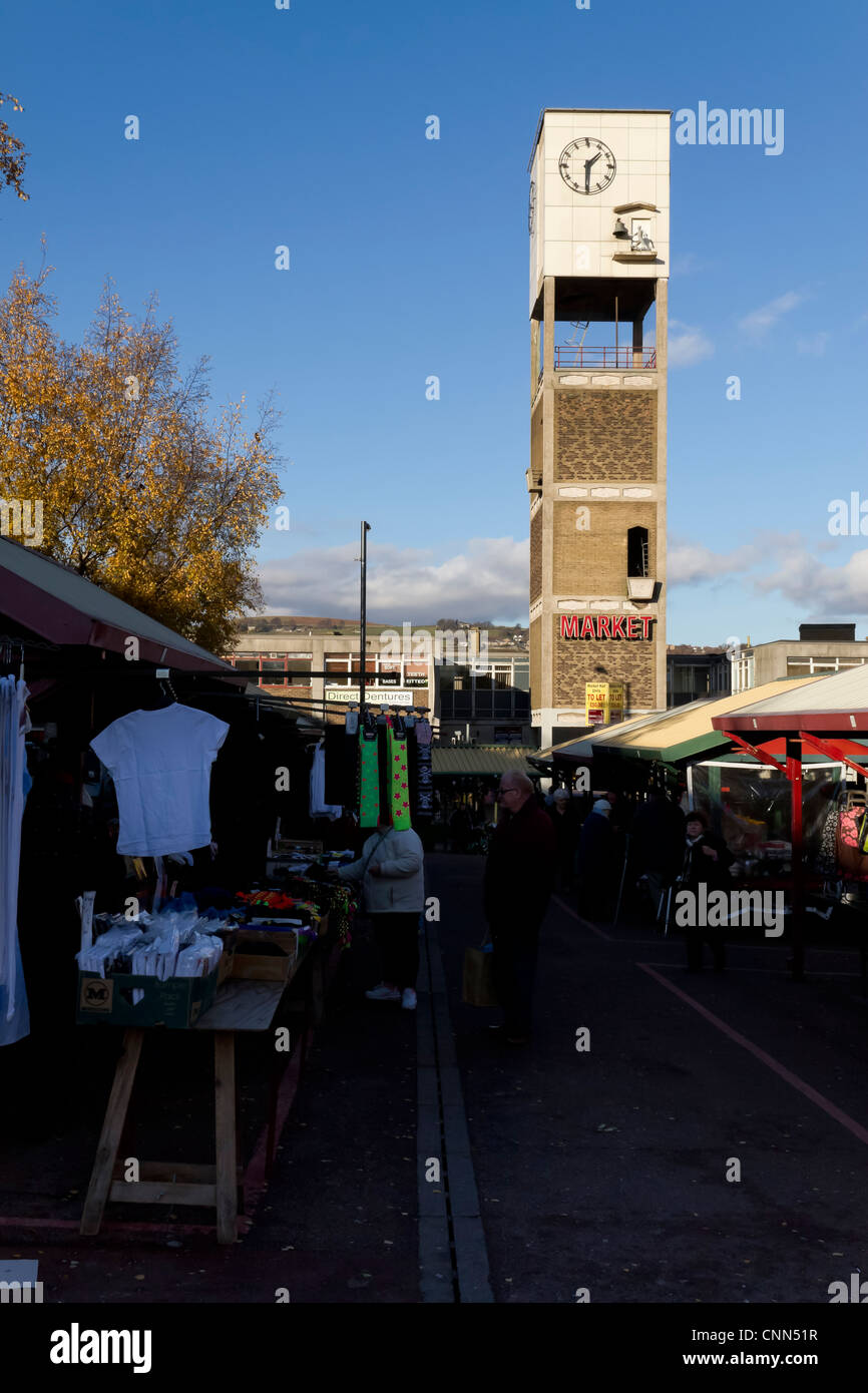 Shipley Market Clock Tower, built in the 1960s Stock Photo Alamy