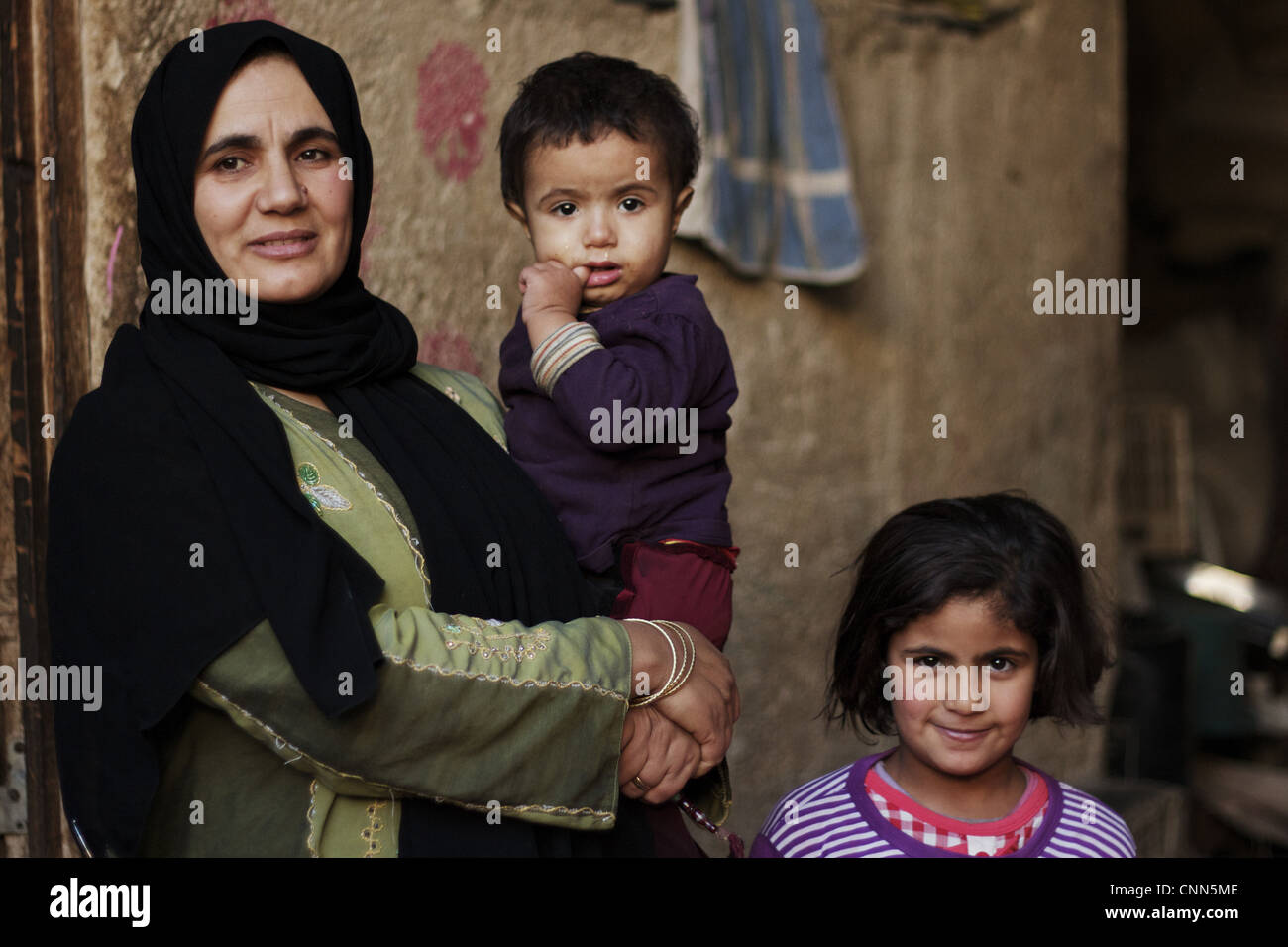 Palestinian refugees, woman and children, Palestinian refugee camp ...