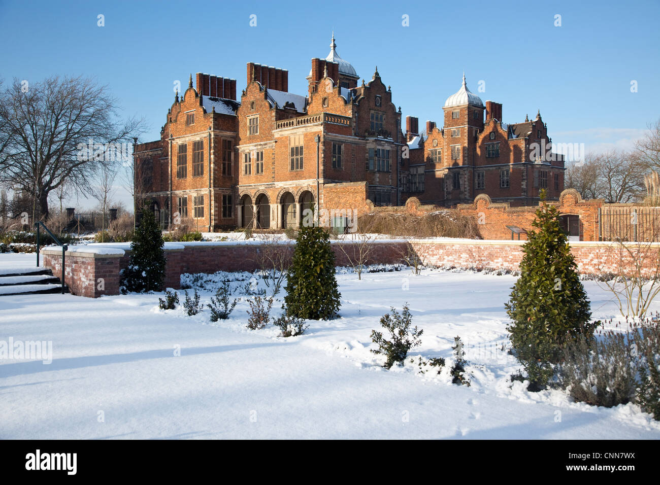 Aston Hall, Birmingham, England  in the snow Stock Photo