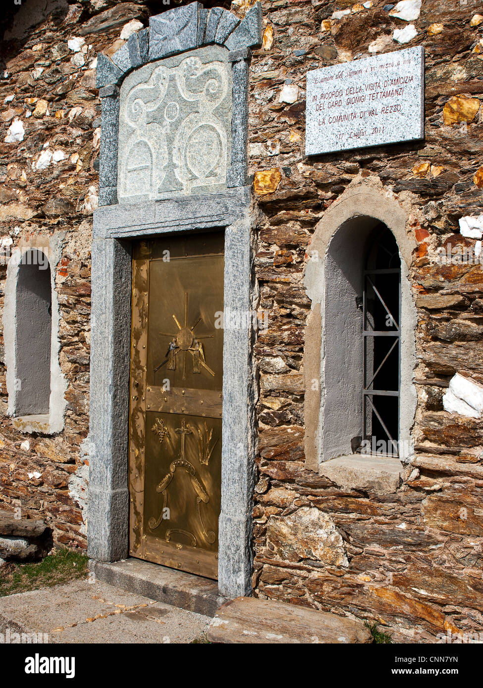Little characteristic church in Val di Rezzo, Porlezza, Como, Lombardy Italy Stock Photo