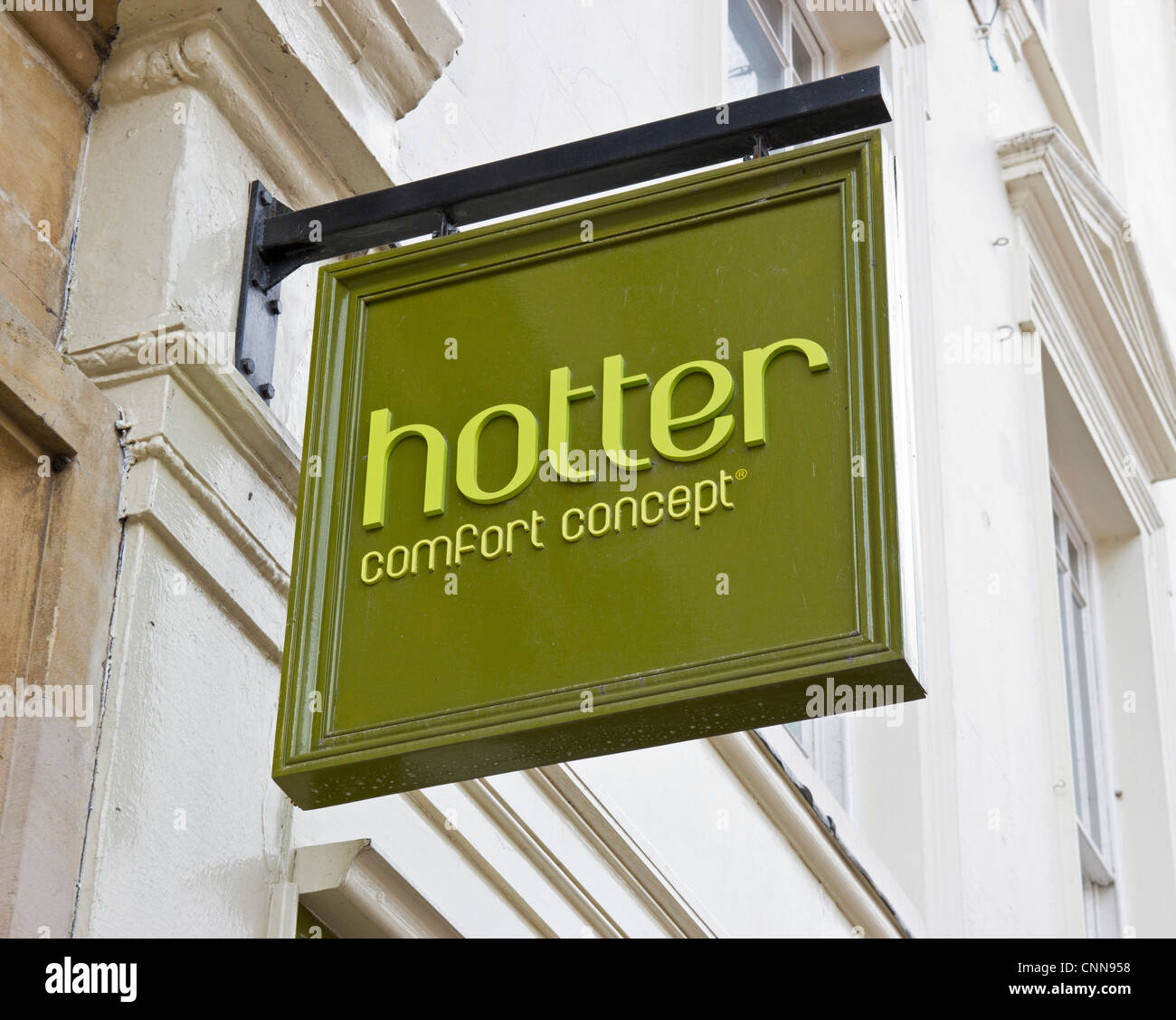 Hotter Comfort Concept shoe shop store sign Stock Photo