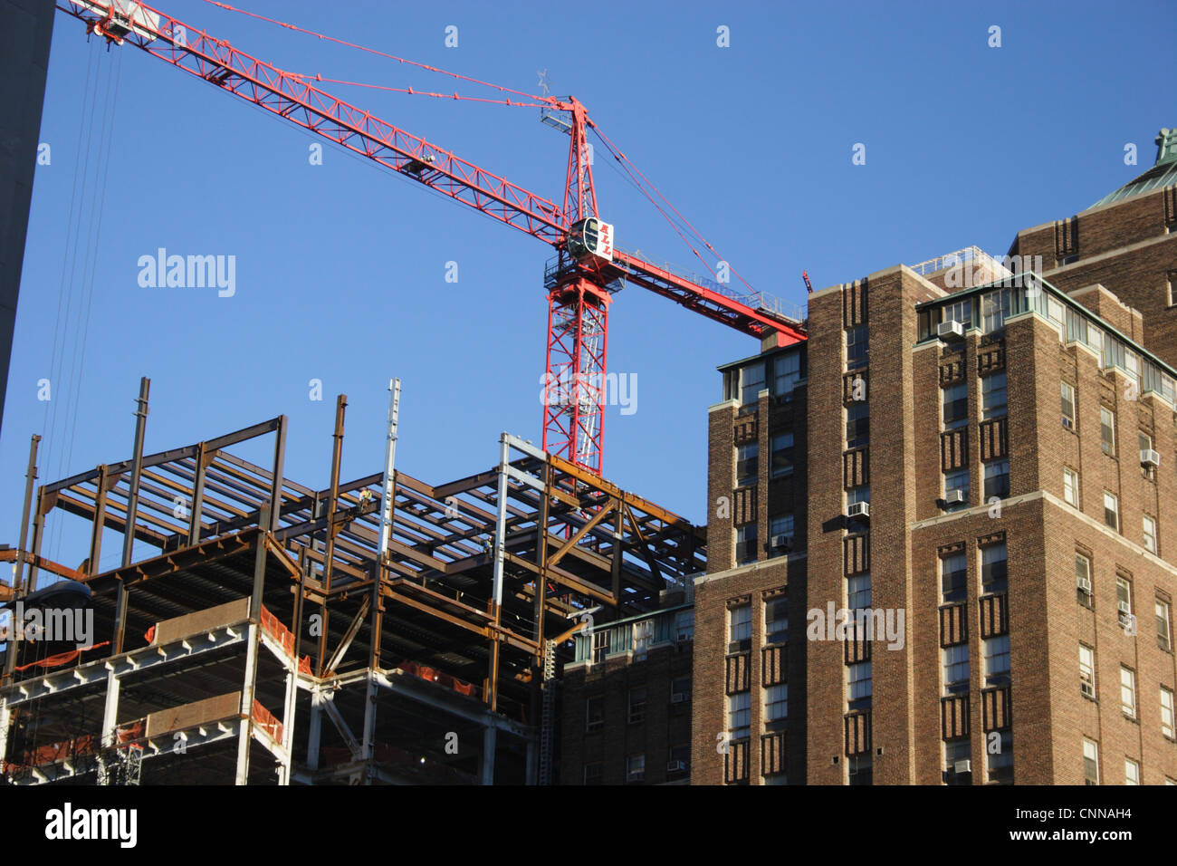 Highrise Building under construction by crane in Richmond, Virginia in 2011 Stock Photo