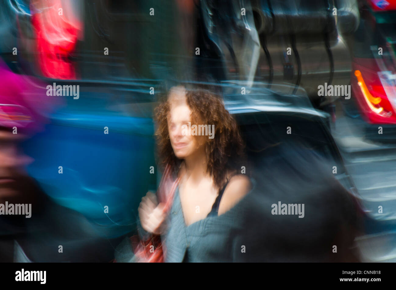 woman walking city street Stock Photo - Alamy