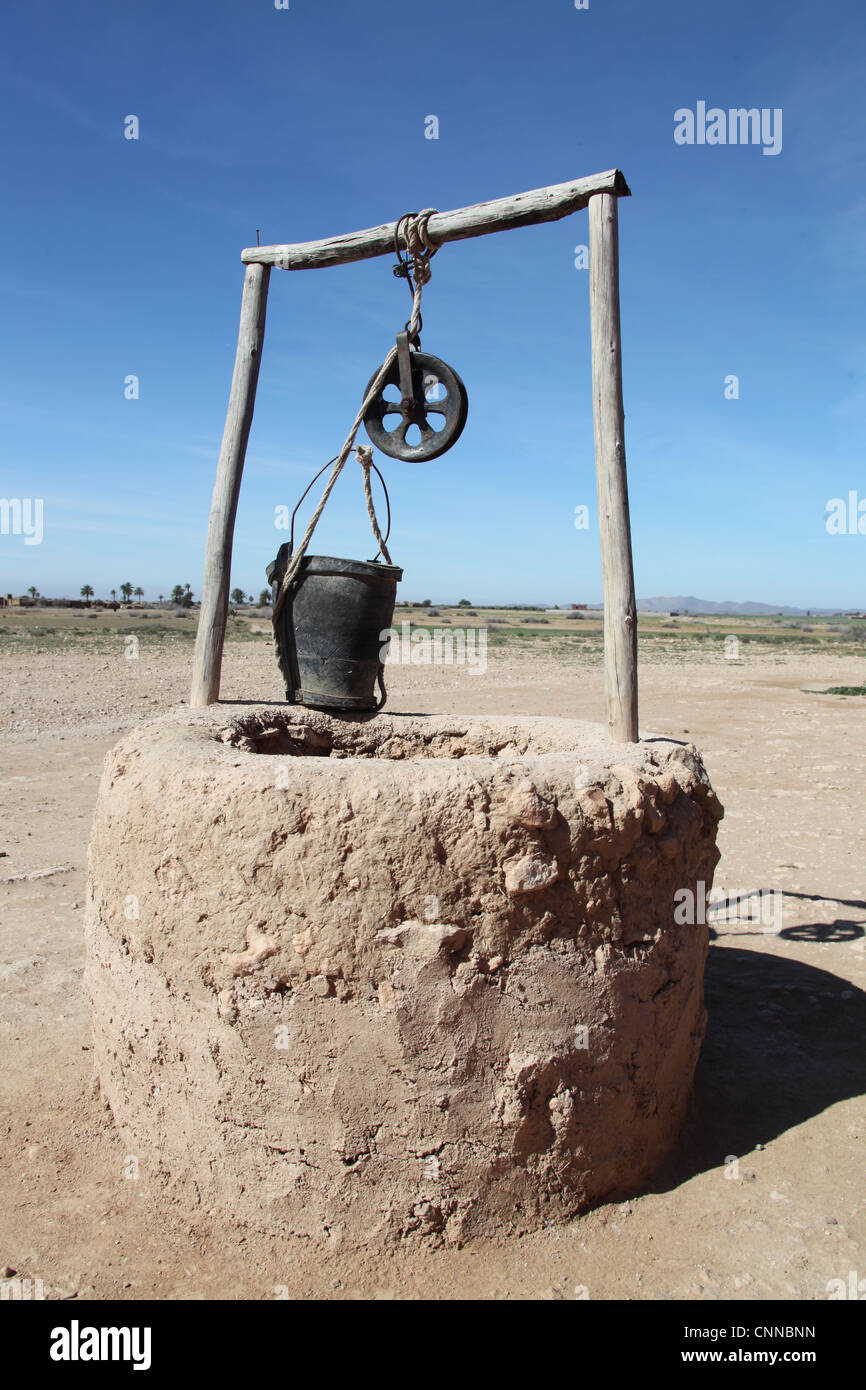 Moroccan Water Well in the Desert Stock Photo