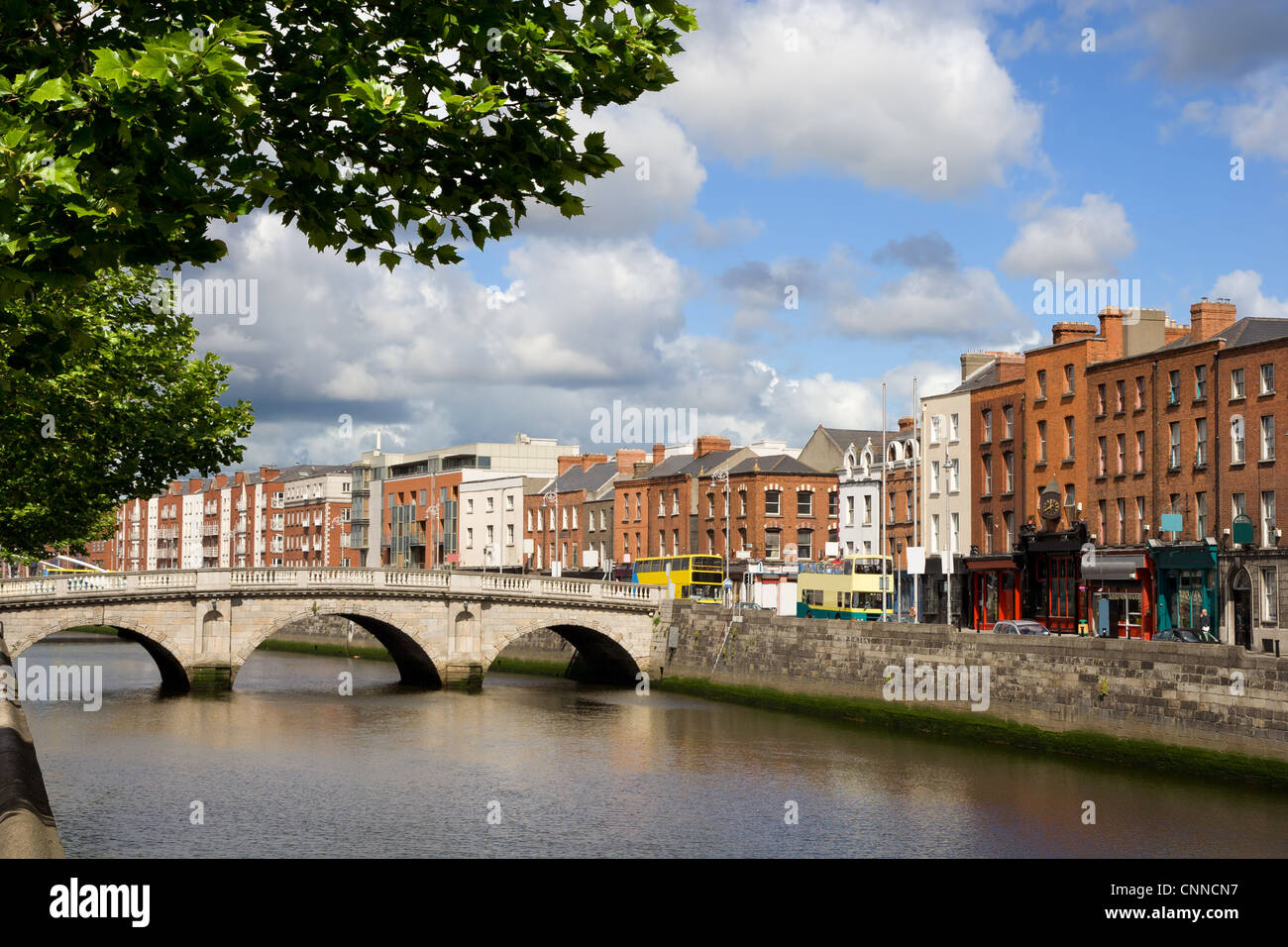 Scenic city of Dublin with an old Mellows Bridge (Queen Maeve Bridge ...