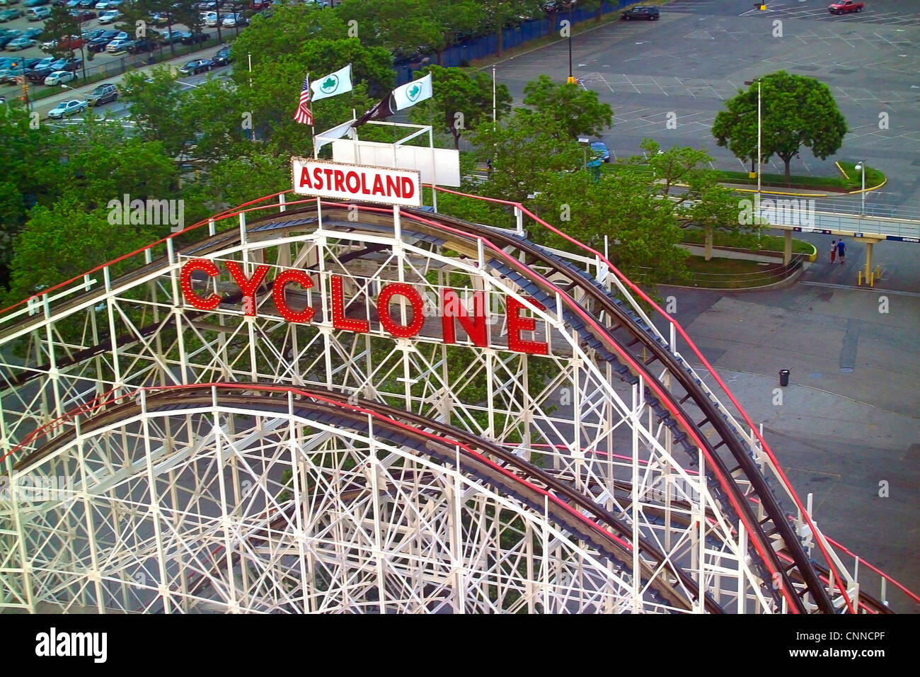 The top of the Coney Island Cyclone Stock Photo