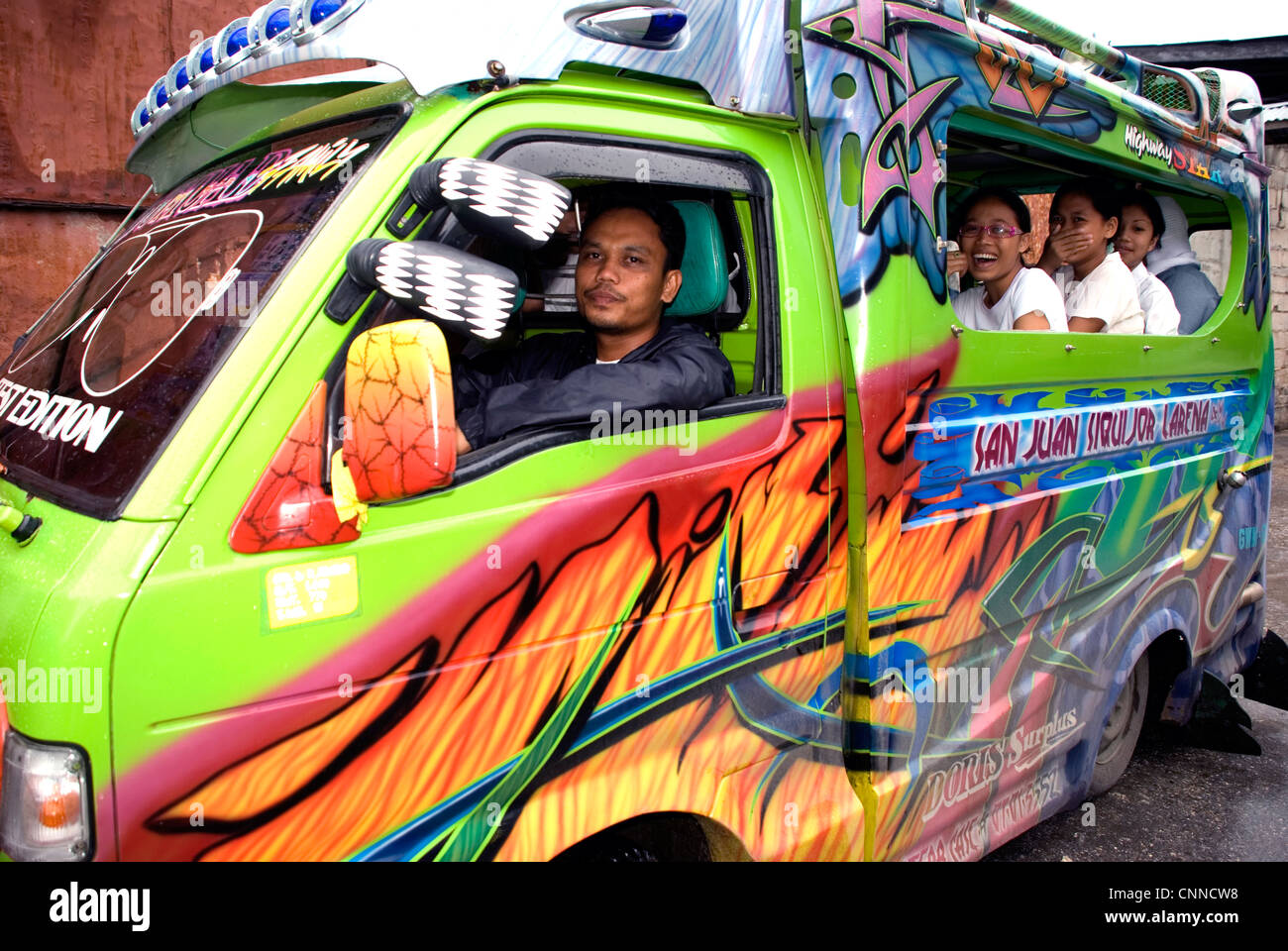 philippines, siquijor island, larena town, jeepney Stock Photo