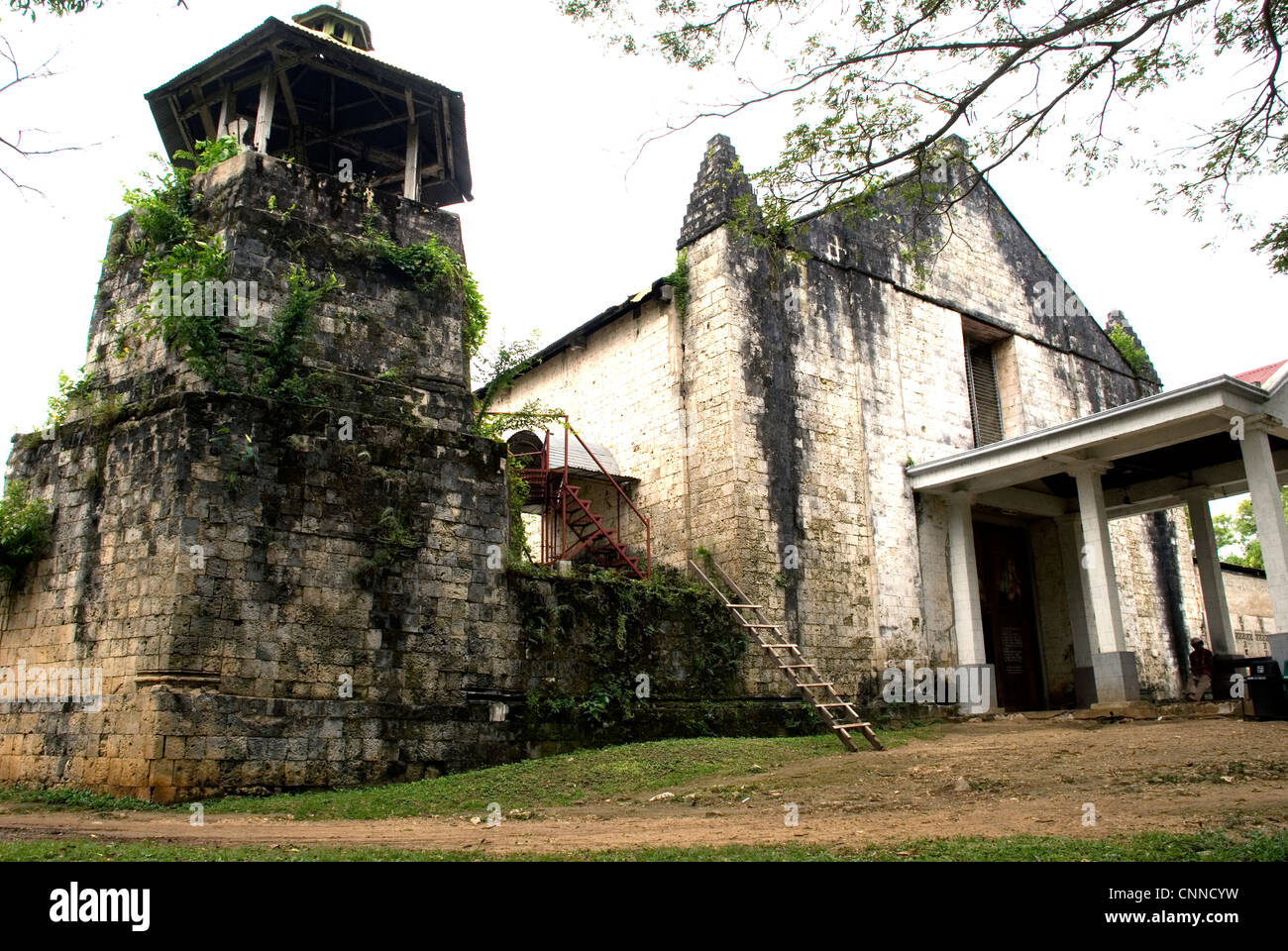 philippines, siquijor island, maria church & bell tower Stock Photo