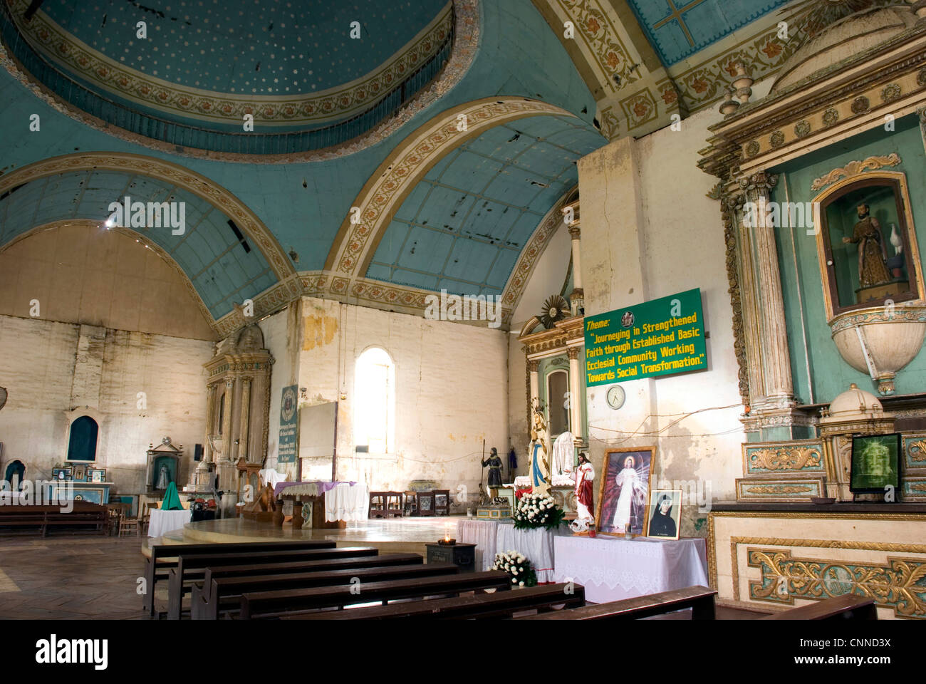 philippines, siquijor, lazi, san antonio de padua church interior Stock Photo