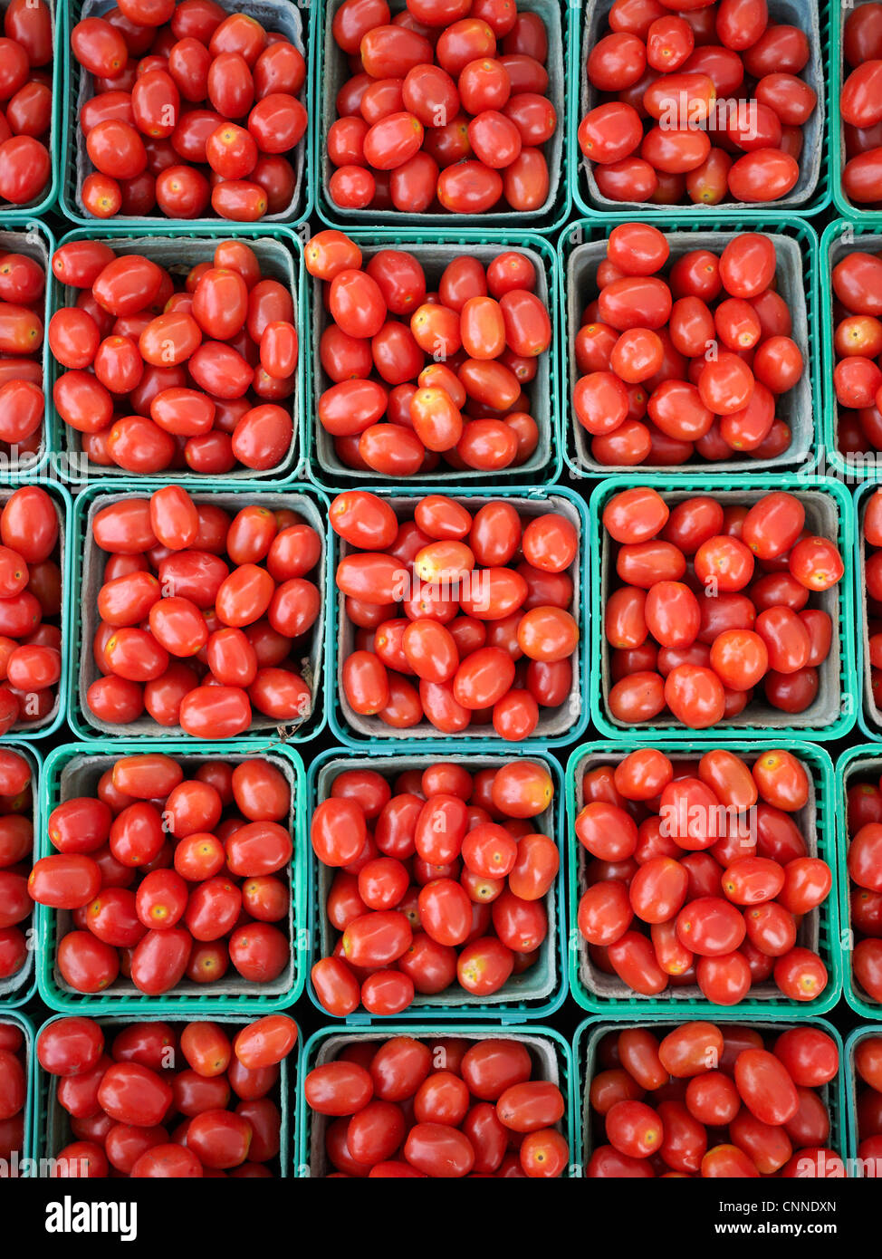 Cherry Tomatos at St Jacobs Farmers' Market, St Jacobs, Ontario, Canada Stock Photo