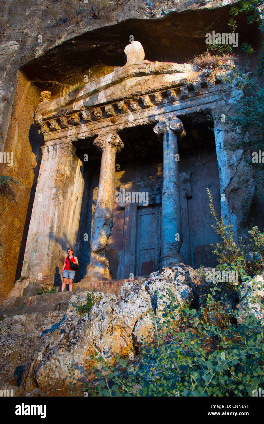 Tomb of Amyntas. Fethiye. Mugla province, Aegean coast, Turkey. Stock Photo