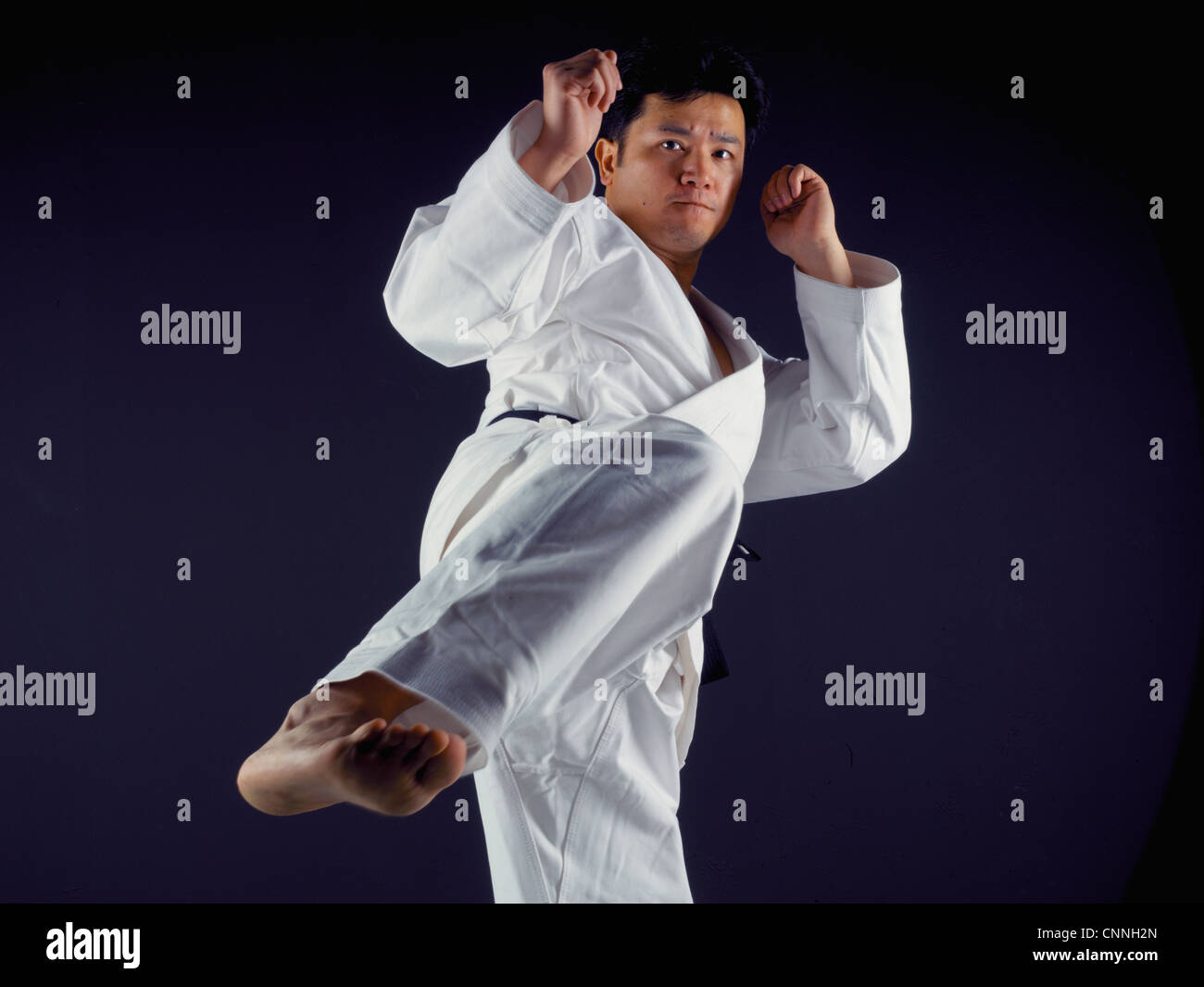 Man practicing martial arts Stock Photo - Alamy