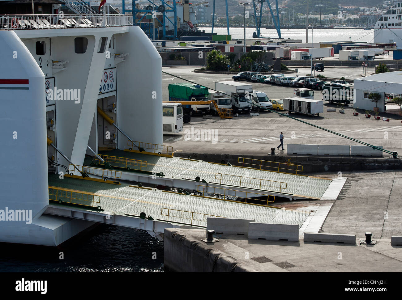 ferry boat ramp Stock Photo