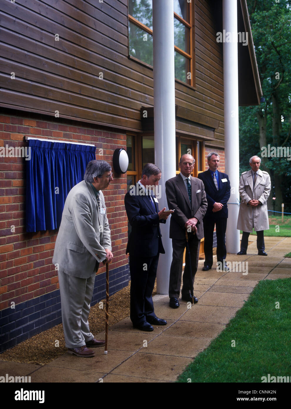 The opening Redgrave Lopham Fen by Prince Philip 3rd June 1998 Also picture are Julian Derek Moore left David Barker(talking Stock Photo