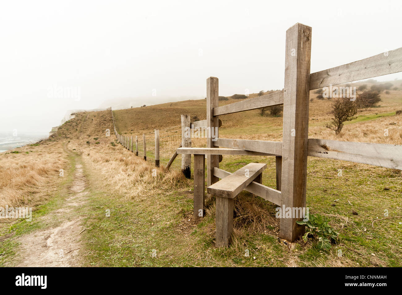 walking stile rambler path Stock Photo