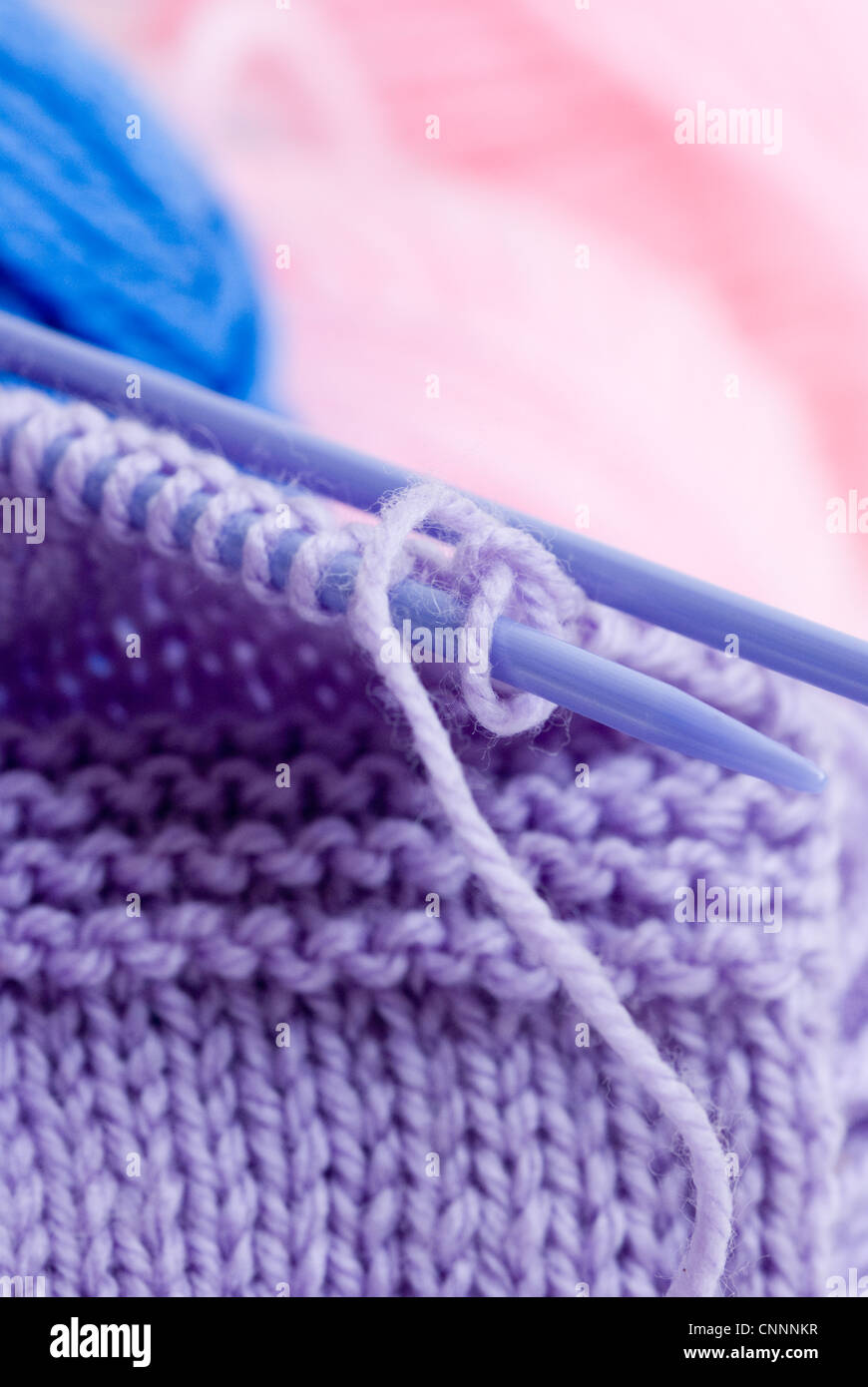 Knitting Close up of needles and knitting Stock Photo - Alamy
